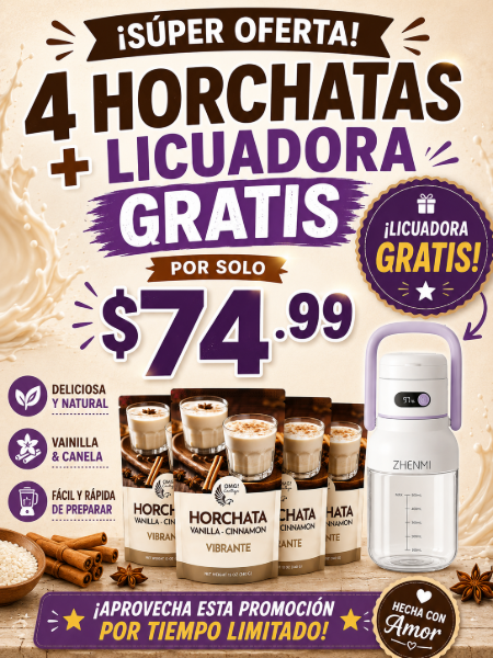 Picture of 4 HORCHATAS + 1 BLENDER FOR $74.99