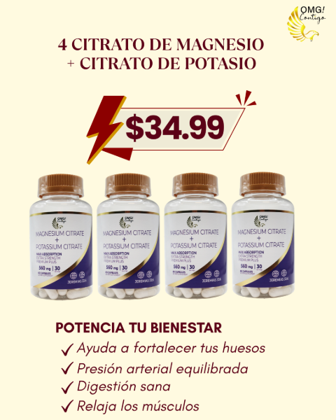 Picture of 4-Pack Magnesium Citrate + Potassium Citrate
